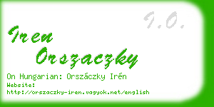 iren orszaczky business card