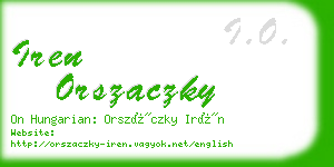 iren orszaczky business card